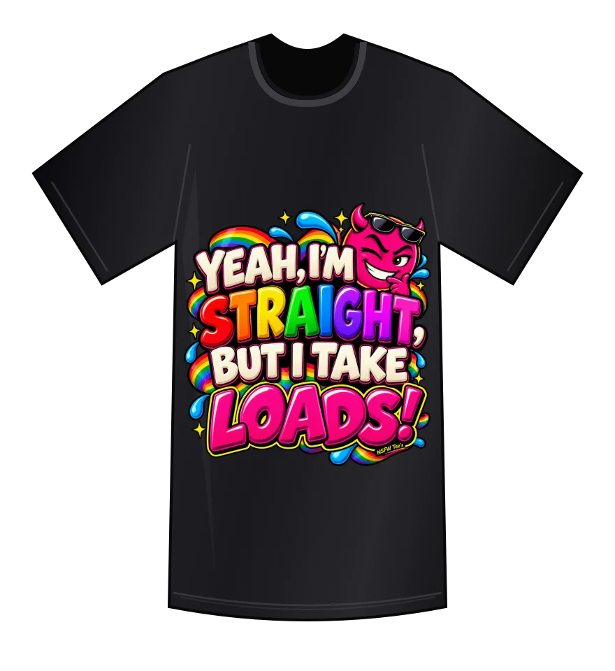 Straight… Apparently — Black tee mockup